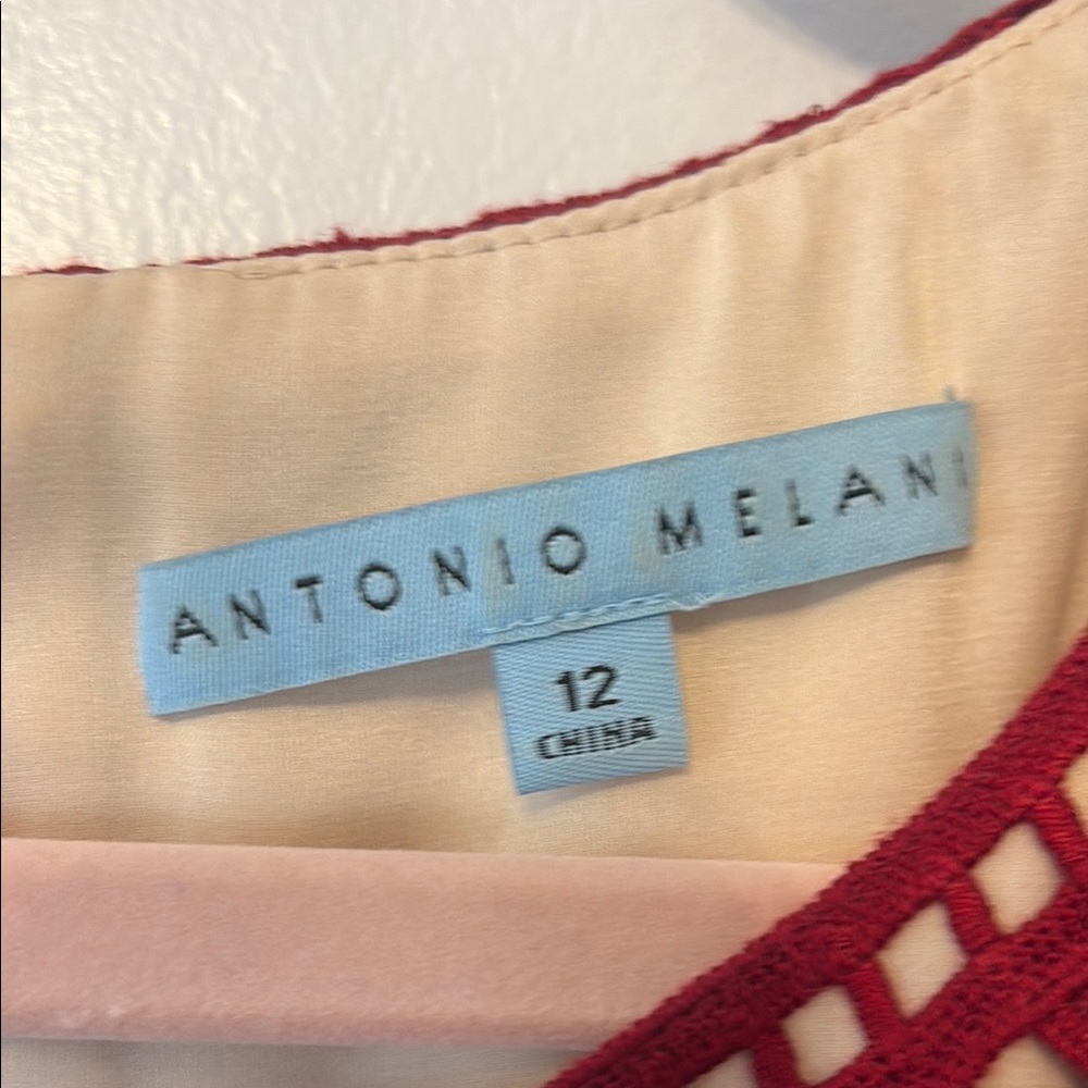 ANTONIO MELANI Red Sleeveless A-Line Mini Dress - Picture 2 of 3
